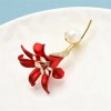 broche fleur rouge carmen pour veste