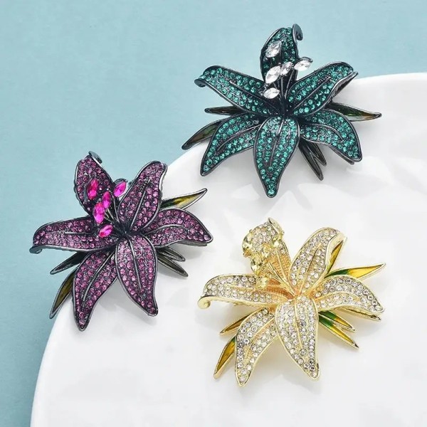 broche fleur de lys thalyn en strass