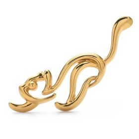 broche dorée mykao en forme chat