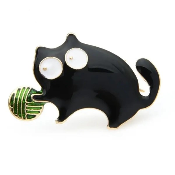 broche chat nimzo emaillée