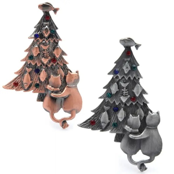 broche chat holly noel