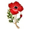broche dorée stemma avec émail vert et rouge