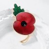 broche rouge poppy avec dorure