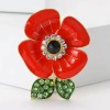 broche rouge fleur pavot sauvage