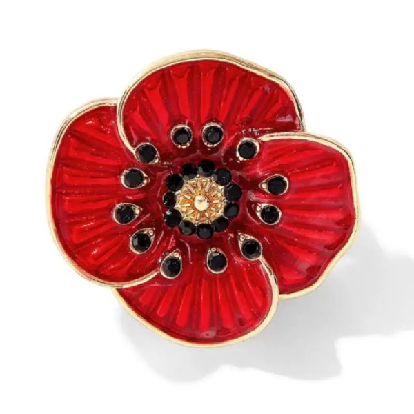 broche fleur coquelicot kaelis avec pistil noir