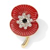 broche fleur coquelicot ashen émail rouge