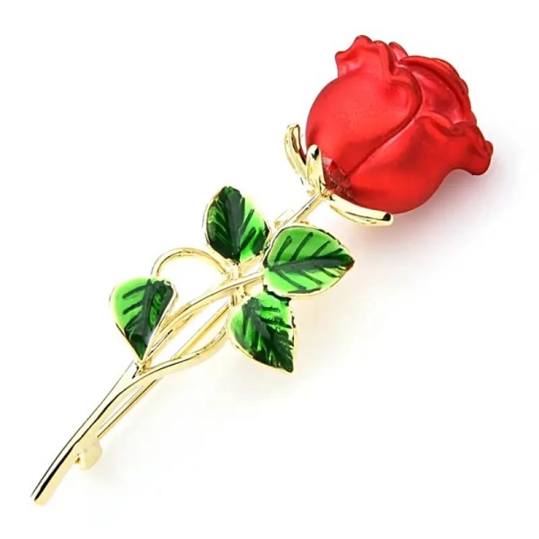 broche en forme de rose rouge amélie