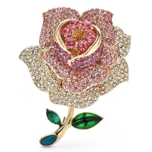broche rose roswyn avec émail pour mariage