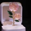 broche rose avec cristaux transparents séraphine