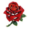 broche fleur rose rouge lina avec strass