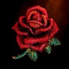 broche rose rouge lina pour veste ou robe