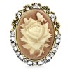 broche en forme de camée avec rose aelwen