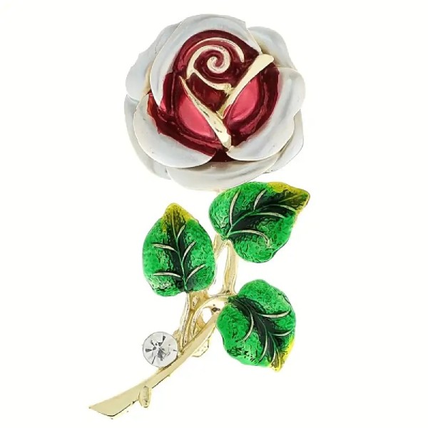 broche fleur rose hope émail