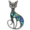 broche chat fizz en coquillage d'ormeau