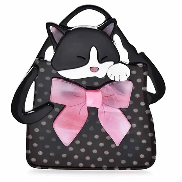 broche chat lullaby en acrylique