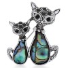 broche chat astrid en coquillage d'ormeau