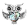 broche hibou persea avec nacre d'ormeau