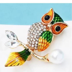 broche chouette morrigan strass